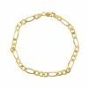 Jordan Blue Men's 10k Gold Figaro Chain Bracelet