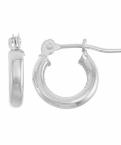 Jordan Blue 14k Gold Tube Hoop Earrings - 10 Mm White