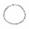 Jordan Blue Men's Sterling Silver Curb Chain Bracelet Rhodium