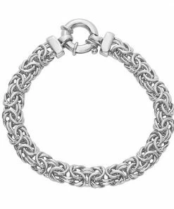 Jordan Blue Sterling Silver 8 In. Byzantine Chain Bracelet