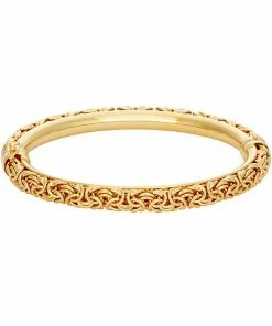 Jordan Blue 14k Gold Over Silver Byzantine Bangle Bracelet