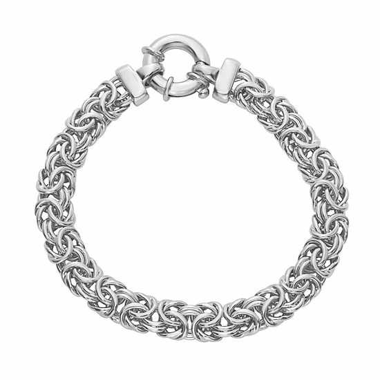 Jordan Blue Sterling Silver 7.5 In. Byzantine Chain Bracelet - Image 4