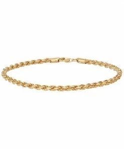 Jordan Blue Men's Sterling Silver Rope Chain Bracelet 14k Gold Plated