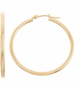 Jordan Blue 14k Gold Tube Hoop Earrings - 35 Mm Yellow