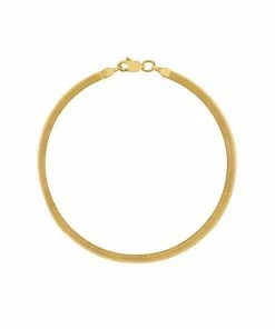 Jordan Blue 10k Gold 2.4 Mm Smooth Herringbone Chain Bracelet