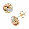 Jordan Blue 14k Gold Tri-Tone Textured Love Knot Stud Earrings