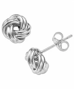 Jordan Blue 14k White Gold Love Knot Stud Earrings