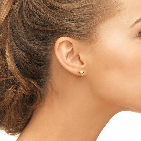 Jordan Blue 14k Gold Hammered Ball Stud Earrings - Image 2