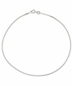 Jordan Blue Sterling Silver Box Chain Anklet