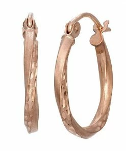 Jordan Blue 10k Rose Gold Hoop Earrings