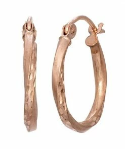 Jordan Blue 14k Rose Gold Twisted Hoop Earrings