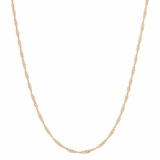 Jordan Blue 14k Rose Gold-Plated Silver Adjustable Singapore Chain Necklace - 22 In.
