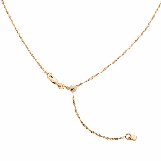 Jordan Blue 14k Rose Gold-Plated Silver Adjustable Singapore Chain Necklace - 22 In. - Image 2