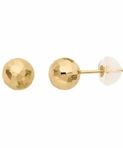 Jordan Blue 10k Gold Hammered Ball Stud Earrings