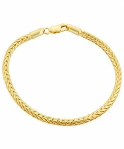 Jordan Blue 14k Gold Over Silver Foxtail Chain Bracelet - 7.5 In. Yellow