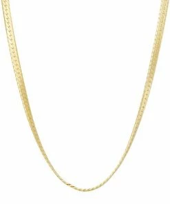 Jordan Blue 14k Gold Over Silver Herringbone Chain Necklace