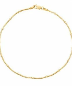 Jordan Blue 14k Gold Over Silver Snake Chain Anklet Gold Tone
