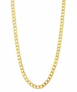 Jordan Blue Men's 14k Gold Cuban Curb Chain White