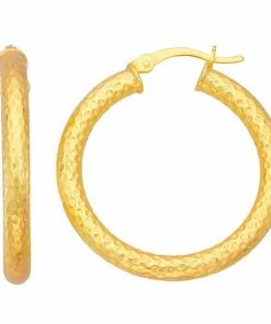 Jordan Blue Sterling Silver Textured Hoop Earrings