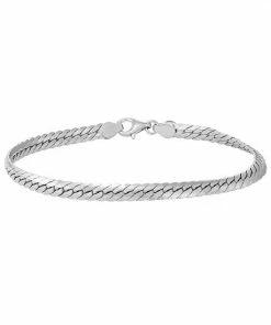 Jordan Blue Men's Sterling Silver Herringbone Chain Bracelet 14k Gold Plated