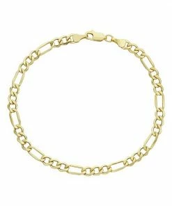 Jordan Blue Men's 14k Gold Figaro Chain Bracelet