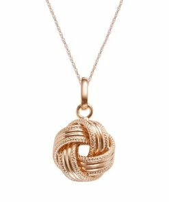 Jordan Blue 14k Rose Gold Textured Love Knot Pendant