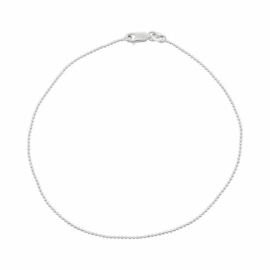Jordan Blue Sterling Silver Ball Chain Anklet