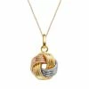 Jordan Blue 14k Gold Tri-Tone Textured Love Knot Pendant