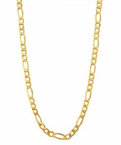 Jordan Blue Men's 14k Gold Hollow Figaro Chain Necklace White