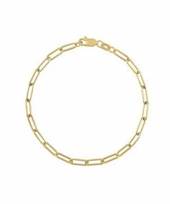 Jordan Blue 14k Gold 3.15 Mm Paper Clip Chain Bracelet