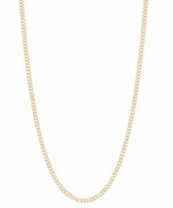 Jordan Blue Men's 14k Gold Filled 4.2 Mm Flat Curb Chain Necklace
