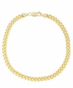 Jordan Blue Men's 14k Gold Filled 4.9 Mm Curb Chain Bracelet