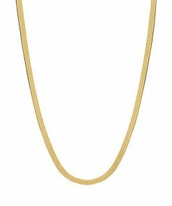 Jordan Blue Men's 10k Gold 3.2 Mm Herringbone Chain Necklace White