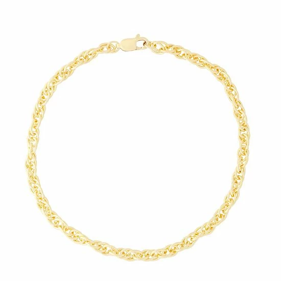 Jordan Blue Men's 14k Gold Filled 3.8 Mm Rope Chain Bracelet