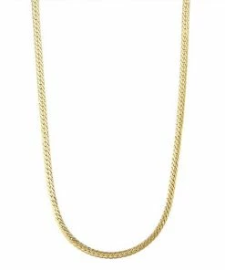 Jordan Blue 10k Gold 3.9 Mm Tight Herringbone Chain Necklace White