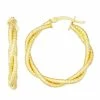 Jordan Blue 14k Gold Plated Silver Braided Hoop Earrings
