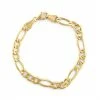 Jordan Blue Men's 14k Gold Figaro Chain Bracelet White