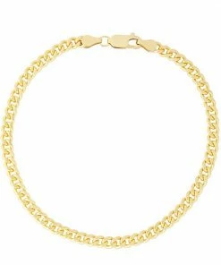 Jordan Blue Men's 14k Gold Filled 4.2 Mm Flat Curb Chain Bracelet