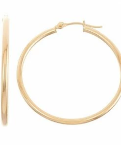Jordan Blue 10k Gold Hoop Earrings 2 X 35mm