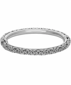 Jordan Blue Sterling Silver Byzantine Bangle Bracelet
