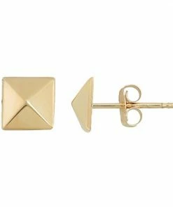 Jordan Blue 10k Gold Pyramid Stud Earrings
