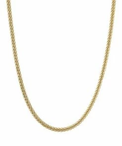 Jordan Blue Men's 14k Gold 3.55 Mm Wheat Chain Necklace White
