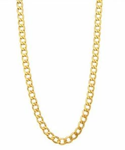 Jordan Blue Men's 10k Gold 6.4mm Curb Chain Necklace