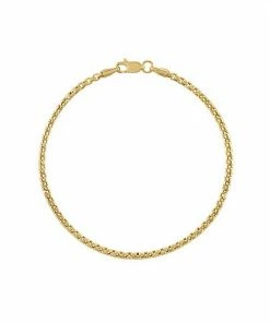 Jordan Blue Men's 14k Gold 2.45 Mm Box Chain Bracelet