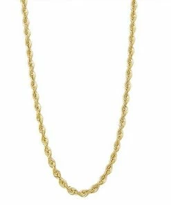 Jordan Blue 10k Gold 4.4 Mm Rope Chain Necklace White