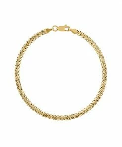 Jordan Blue Men's 14k Gold 3.55 Mm Wheat Chain Bracelet