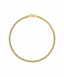 Jordan Blue Men's 10k Gold 2.4 Mm Snake Chain Bracelet