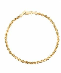 Jordan Blue 10k Gold 4.4 Mm Rope Chain Bracelet