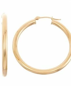 Jordan Blue 10k Gold Hoop Earrings 3 X 35mm