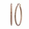 Jordan Blue 14k Rose Gold Textured Hoop Earrings